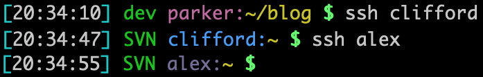 Different colored hostnames in the bash prompt
